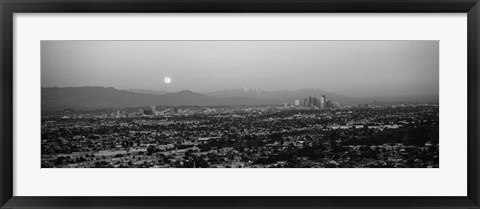 Framed Buildings in a city, Hollywood, San Gabriel Mountains, City Of Los Angeles, California Print