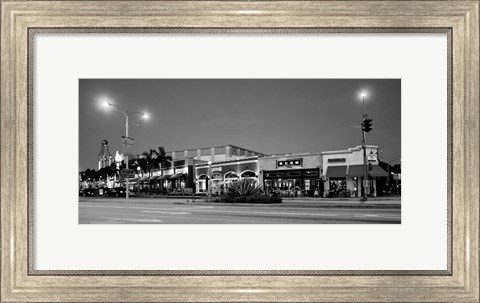 Framed Night scene of Downtown Culver City, Culver City, Los Angeles County, California Print