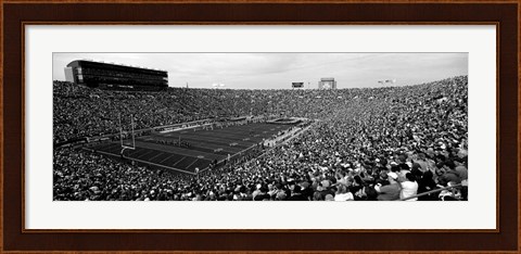 Framed Football stadium full of spectators, Notre Dame Stadium, South Bend, Indiana Print