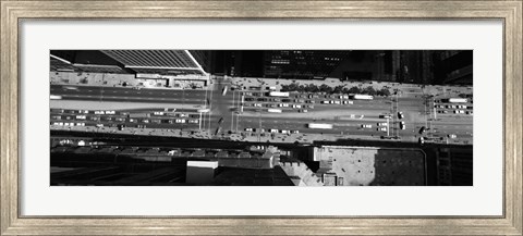 Framed Aerial view of Michigan Avenue, Chicago, Illinois Print