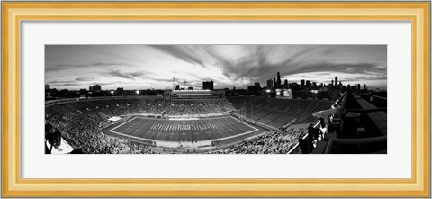 Framed Soldier Field Football, Chicago, Illinois Print