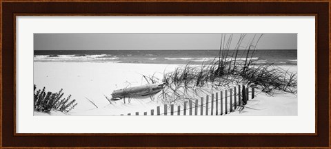 Framed Fence on the beach, Alabama, Gulf of Mexico Print