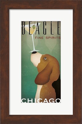 Framed Beagle Martini Print