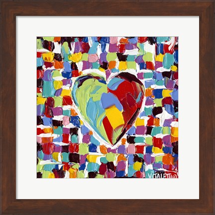Framed Mosaic Heart I Print