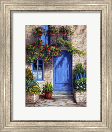 Framed Provence Blue Door Print