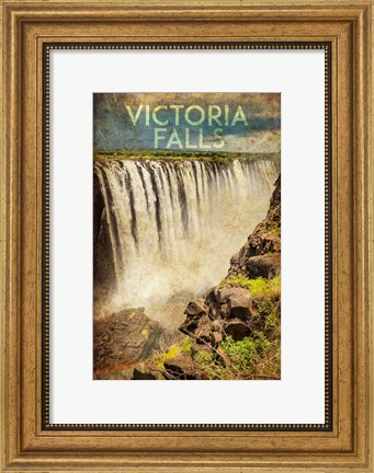 Framed Vintage Victoria Falls, Livingstone, Africa Print