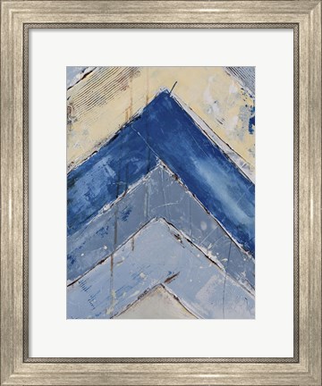 Framed Blue Zag II Print