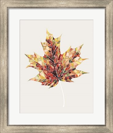 Framed Fall Mosaic Leaf III Print