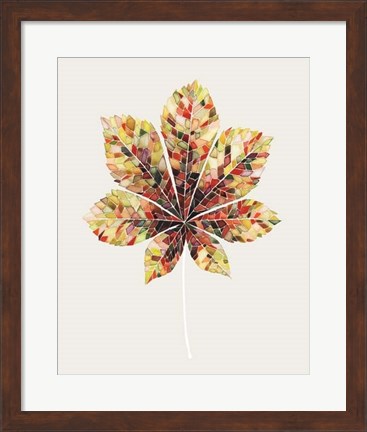 Framed Fall Mosaic Leaf IV Print