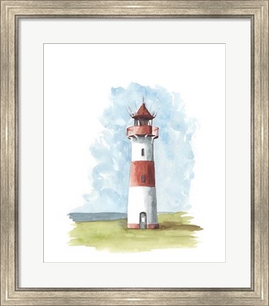 Framed Watercolor Lighthouse II Print