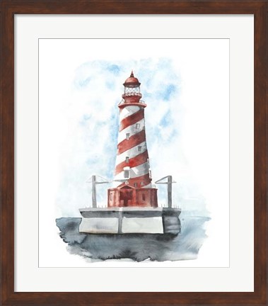 Framed Watercolor Lighthouse IV Print