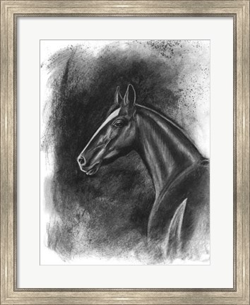 Framed Charcoal Equestrian Portrait II Print