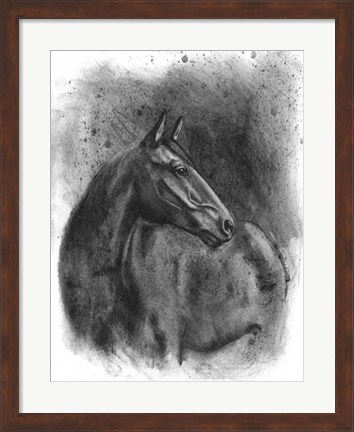Framed Charcoal Equestrian Portrait III Print