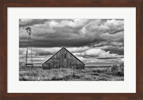 Framed Windmill and Barn Print