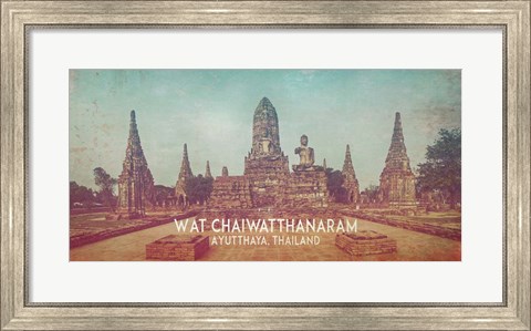 Framed Vintage Wat Chaiwatthanaram, Thailand, Asia Print