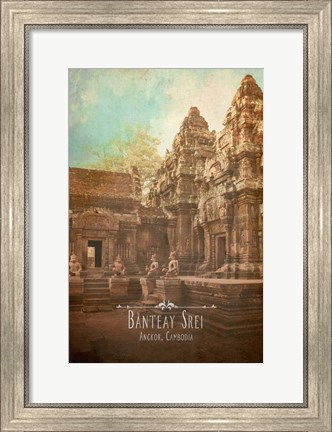 Framed Vintage Banteay Srei, Cambodia, Asia Print