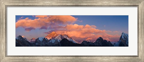 Framed Snowcapped Mountain Peaks, Mt Everest Print