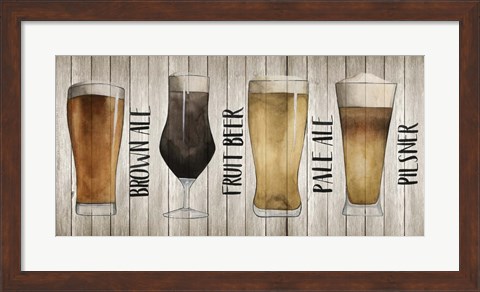Framed Beer Chart I Print