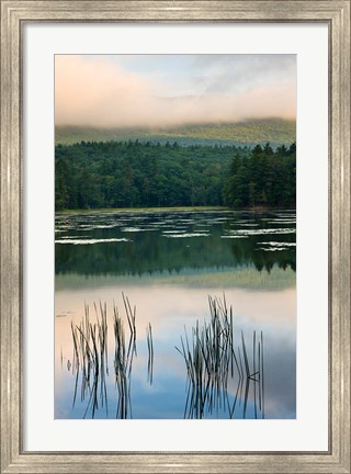 Framed Fog obscures the summit of Mt Monadnock, New Hampshire Print