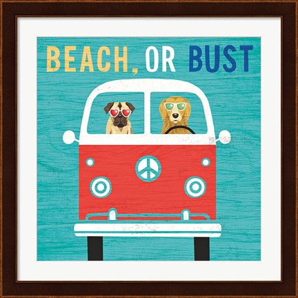 Framed Beach Bums Bus Print