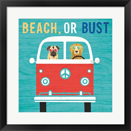 Framed Beach Bums Bus Print