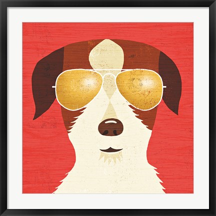 Framed Beach Bums Terrier I Print