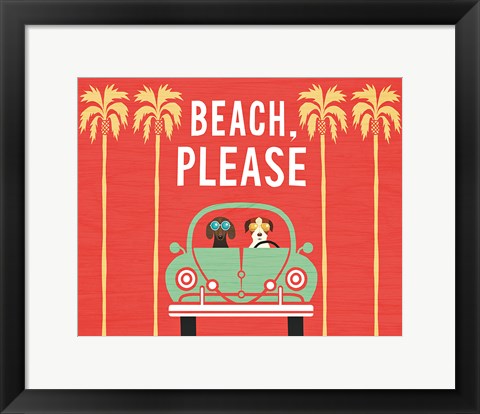 Framed Beach Bums Beetle I Print