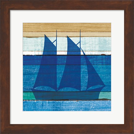 Framed Beachscape V Boat Print