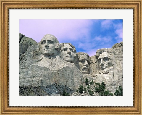 Framed View of Mount Rushmore National Monument Presidential Faces, South Dakota Print