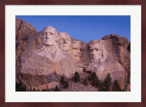 Framed Mount Rushmore National Memorial at dawn, Keystone, South Dakota Print
