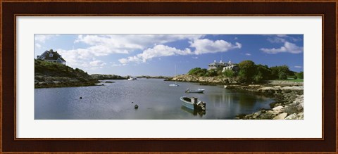 Framed Boats in the ocean, Ocean Drive, Newport, Rhode Island Print