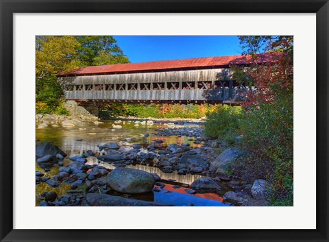Framed Albany covered bridge over Swift River, White Mountain National Forest, New Hampshire Print
