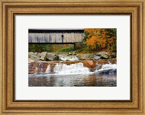 Framed Covered bridge over Wild Ammonoosuc River, New Hampshire Print