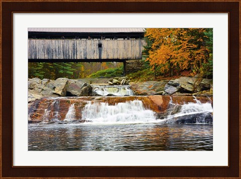 Framed Covered bridge over Wild Ammonoosuc River, New Hampshire Print