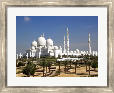 Framed Sheikh Zayed Bin Sultan Al Nahyan Grand Mosque, Abu Dhabi, United Arab Emirates Print
