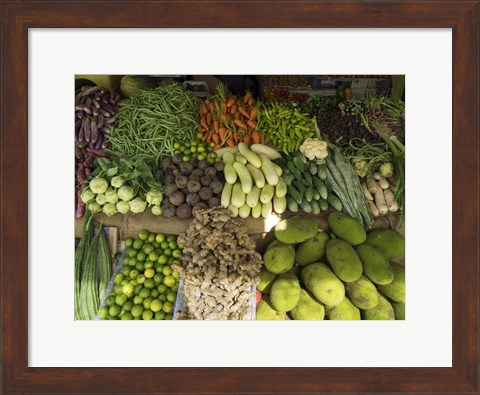 Framed Vegetables for Sale on Main Street Market, Galle, Southern Province, Sri Lanka Print