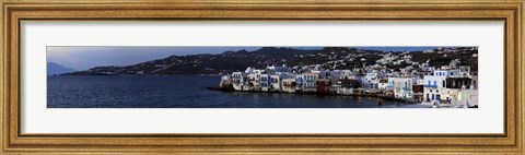 Framed Greek Island of Mykonos at Dusk, Greece Print