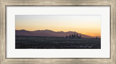 Framed Downtown Los Angeles at Dusk, California Print