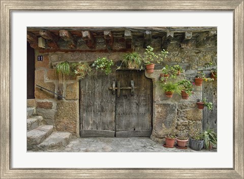 Framed Wooden Door II, San Martin de Trevejo, Spain Print