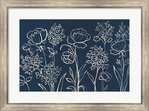 Framed Indigo Floral I Print