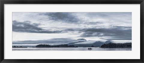 Framed Fishing Boat and Mt Edgecumbe, Sitka, Southeast Alaska Print