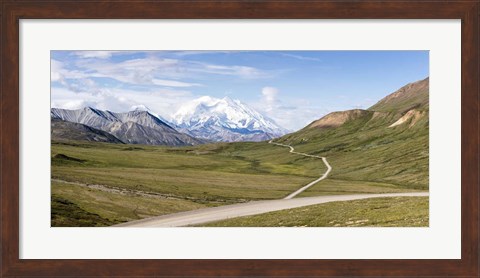 Framed Mount McKinley and Thorofare Pass, Denali National Park, Alaska Print