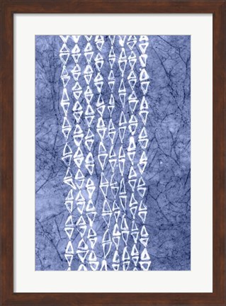 Framed Indigo Primitive Patterns III Print