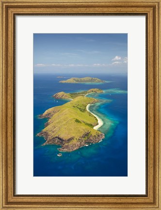 Framed Yanuya Island, Mamanuca Islands, Fiji Print