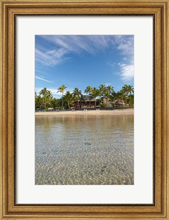 Framed Beach at Outrigger on the Lagoon Resort, Fiji Print