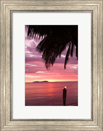 Framed Tropical Sunset, Beqa Island, Fiji Print