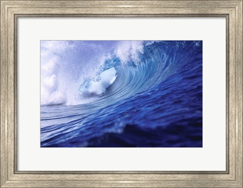 Framed Surfing waves, Fiji Islands Print