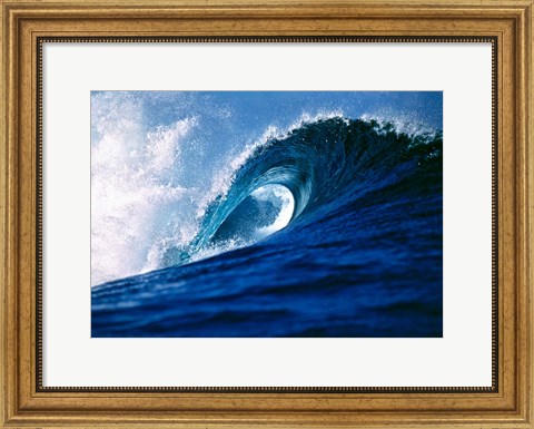 Framed Fiji Islands, Tavarua, Cloudbreak, Surfing waves Print