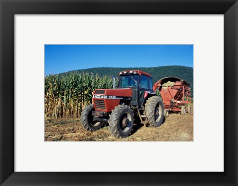 Framed Tractor and Corn Field in Litchfield Hills, Connecticut Print