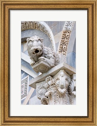 Framed Gargoyle of Duomo Pisa, Pisa, Italy Print